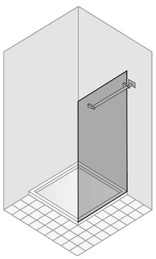 Paroi lat&eacute;rale &agrave; pose libre Duka Libero 4000 Argent &eacute;lox&eacute; Verre clair ProCare image number 0