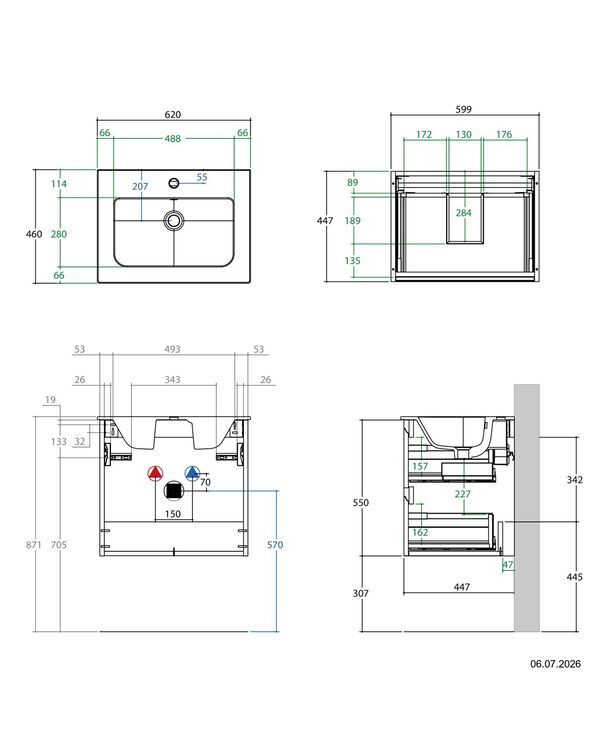 Combinaison de lavabo Alterna progetto 46 Blanc premium image number 1
