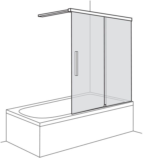 Gleitt&uuml;re Duscholux Viva Silber hochglanzeloxiert Echtglas klar CareTec Pro image number 0