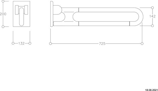 Barre d'appui escamotable Nosag Nylon Serie 300 blanc image number 1