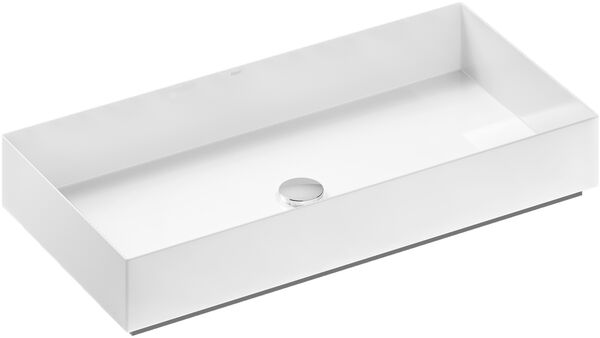 Lavabo d'appoggio AB.ME750 75 x 37,5 cm, altezza 10 cm senza troppopieno piletta con placca image number 0
