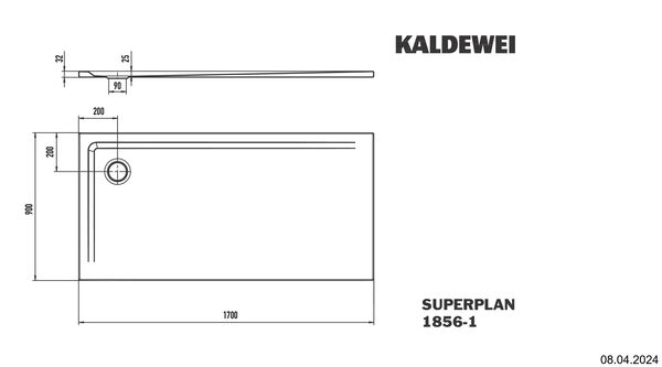 Duschenwanne Kaldewei Superplan weiss matt Gleitschutz Secure Plus image number 2