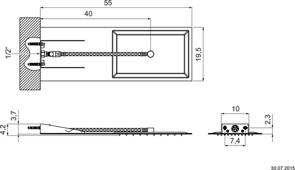 Regenbrause Gessi Tremillimetri Edelstahl glanz image number 1