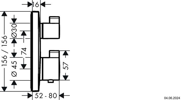Duschsystem Hansgrohe Ecostat Square Weiss matt image number 1