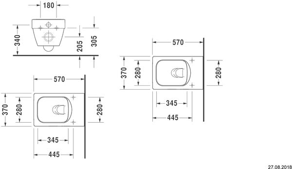 Wand-Klosett Duravit Vero Air rimless Weiss image number 1