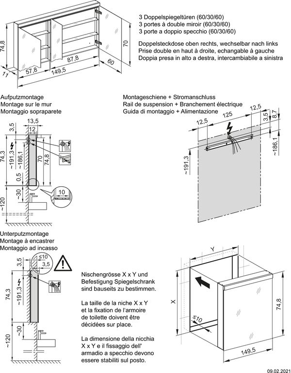 Spiegelschrank Schneider Low basic LED weiss image number 1