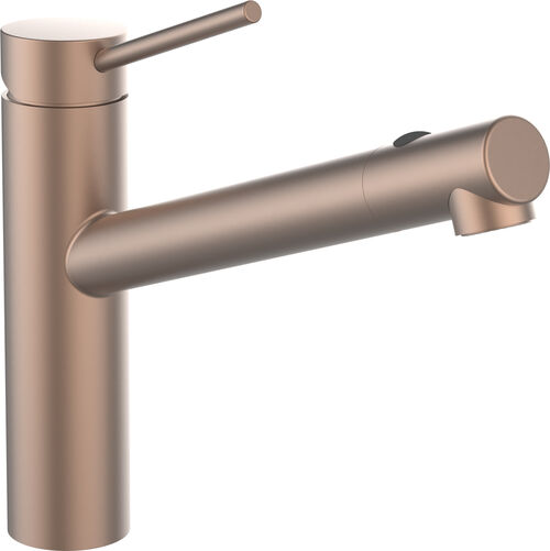 Spültischmischer Laufen Twinplus Edelstahl gebürstet PVD Rosegold