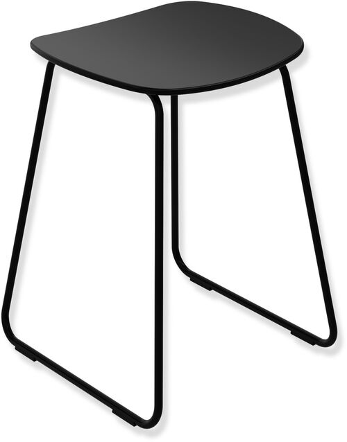 Tabouret de douche Hewi Noir mat peint par poudrage