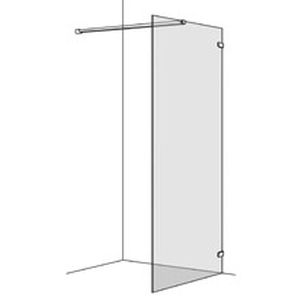 Seitenwand Koralle S505 - freistehend Verchromt Echtglas klar Duschguard image number 0