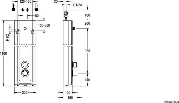 Duschpaneel KWC F5ST2027 image number 1