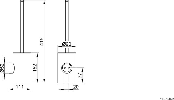 Porte-balai de WC Keuco Collection Reva Noir mat image number 1