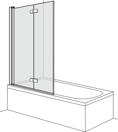 Falttrennwand Duscholux Optima 6 silbereloxiert Echtglas klar CareTec Pro