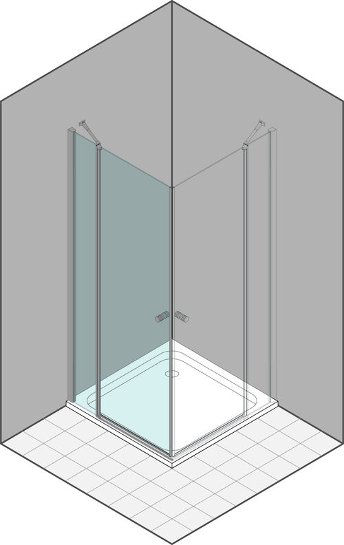 Porte battante Duka Multi-S 4000 new argent éloxé Verre clair