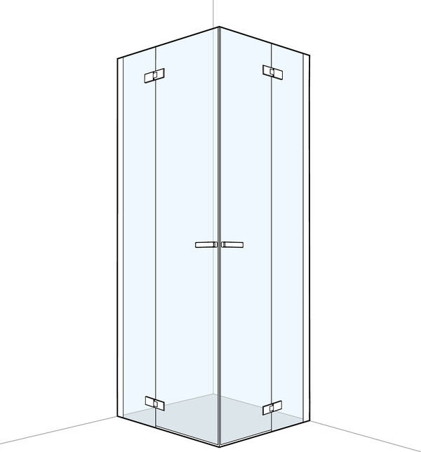 Cabina diagonale Koralle S600 Plus con ante a battente larghezza 87,5 - 89 cm image number 0