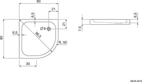 Receveur de douche d'angle Schmidlin Pergamon Cleaneffekt Fond antid&eacute;rapant Antigliss Pro image number 1