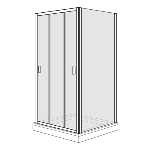 Porta scorrevole Duscholux Optima 400 argento eloxato Vetro trasparente CareTec