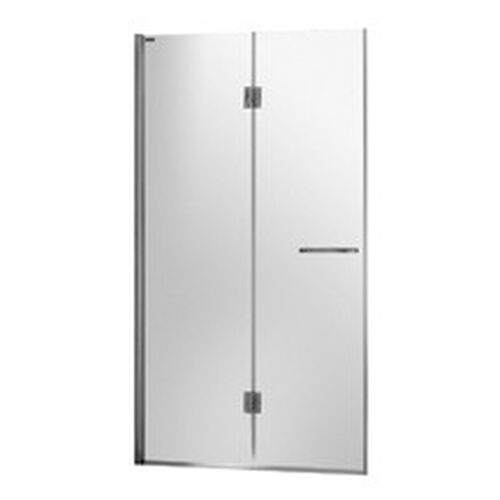 Porta girevole pieghevole Duscholux Bella Vita 3, montaggio al suolo Argento lucidissimo Vetro trasparente CareTec Pro