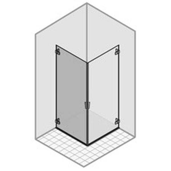 Porta oscillante duka pura 5000 per cabina diagonale cerniere a sinistra image number 0