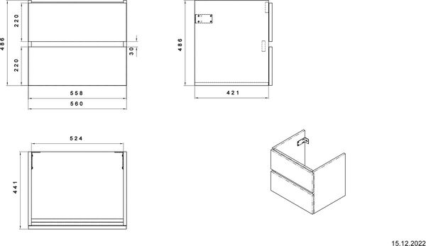 Meuble sous-lavabo Alterna pro S Anthracite image number 1
