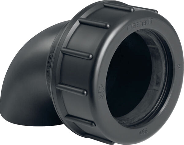 Bogen 90 Grad Geberit PE mit Verschraubung image number 0