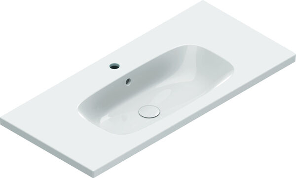 Lavabo Alterna dinea, con foro per rubinetteria, 100 x 46 cm, con troppopieno, materiale di image number 0