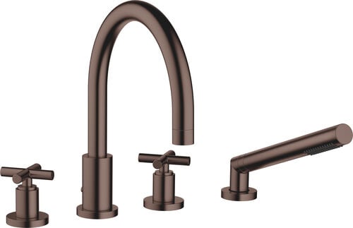 Batteria di riempimento Dornbracht Tara. 4-fori Dark bronze scuro spazzolato PVD