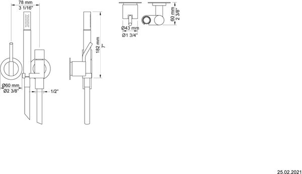 Duschenmischer-Endmontageset Vola Verchromt image number 1