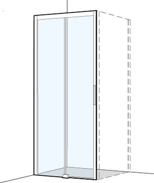 Gleittüre Koralle S404 Plus silberfarbig Echtglas klar Plus image number 0