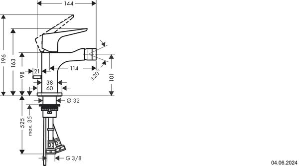 Bidetmischer Axor Citterio E Brushed black chrome image number 1