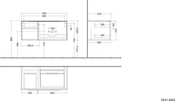 Waschtischm&ouml;bel Villeroy & Boch Subway 3.0 Weiss image number 1
