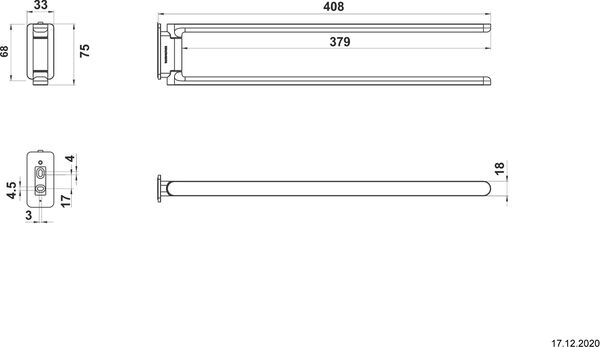 Porte-serviette Bodenschatz Nia Adesio Noir mat image number 1