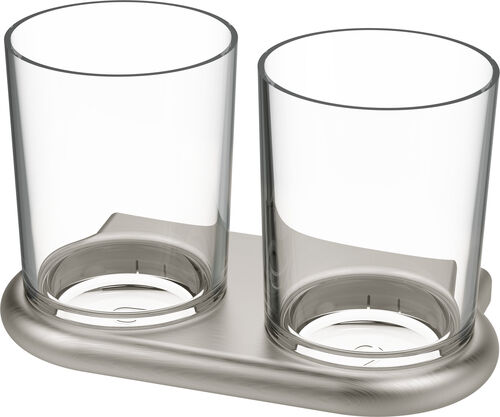 Porte verre double Bodenschatz Nia Nickel brushed