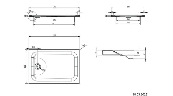Duschenwanne Schmidlin Swiss Line Weiss Standard image number 1