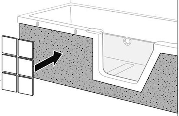 Fliesenträger Duscholux Front, zu Badewanne Step-in PURE 1124 238 image number 0