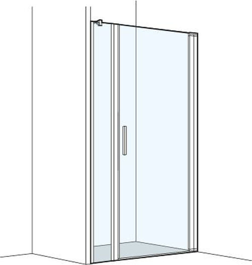 Porta a pendolo Koralle S400 Plus Silver polish Vetro trasparente Plus