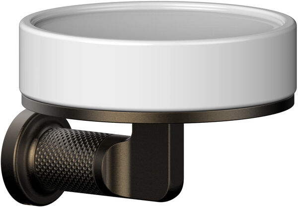 Portasapone Gessi Inciso, modello a parete, bacinella in corian satinato, rosetta rotonda image number 0