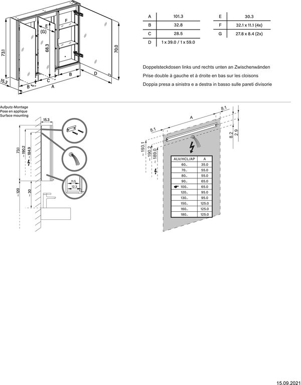 Spiegelschrank Alterna viso LED plus Weiss image number 1