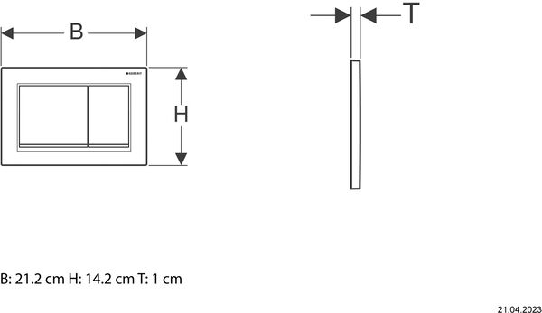 Betätigungsplatte Geberit Omega20 square weiss matt image number 1