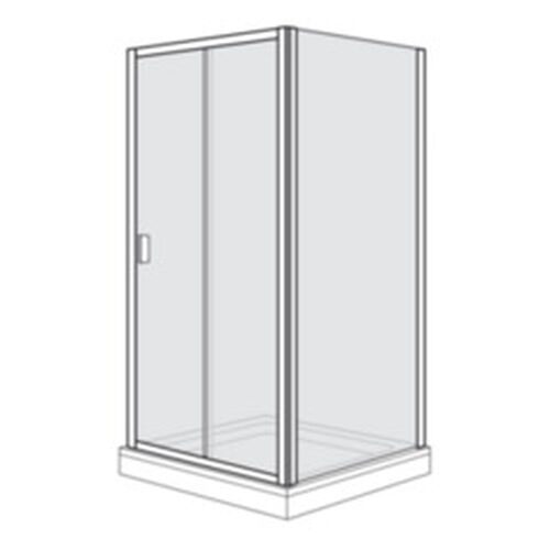 Porta scorrevole Duscholux Optima 400 Argento eloxato Vetro trasparente CareTec