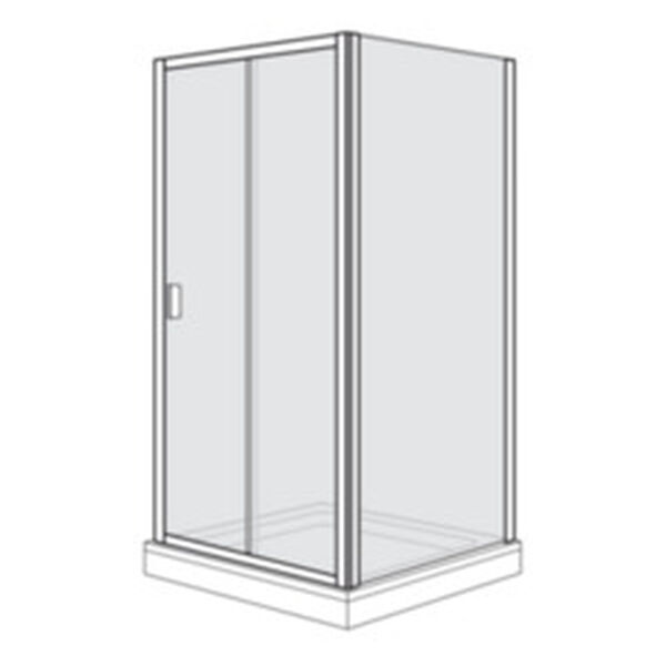 Gleitt&uuml;re Duscholux Optima 400, Breite 1200 mm (1178 - 1228 mm), Seitenwand rechts, 2-teilig mit image number 0