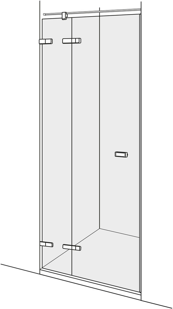 Porte battante Alterna lin.3 chromé Verre clair CareTec Pro image number 0