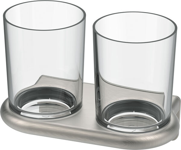 Porte verre double Bodenschatz Nia Adesio Nickel brushed image number 0