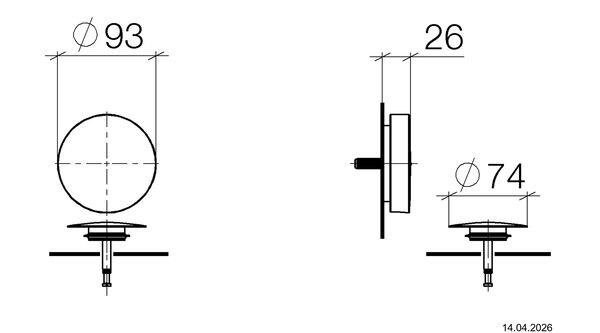 Set d'&eacute;coulement et trop-plein Dornbracht Platine mat image number 1