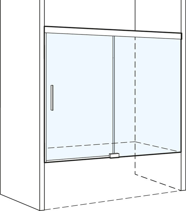 Gleittüre Koralle S505 Plus Schwarz matt Echtglas klar Duschguard image number 0