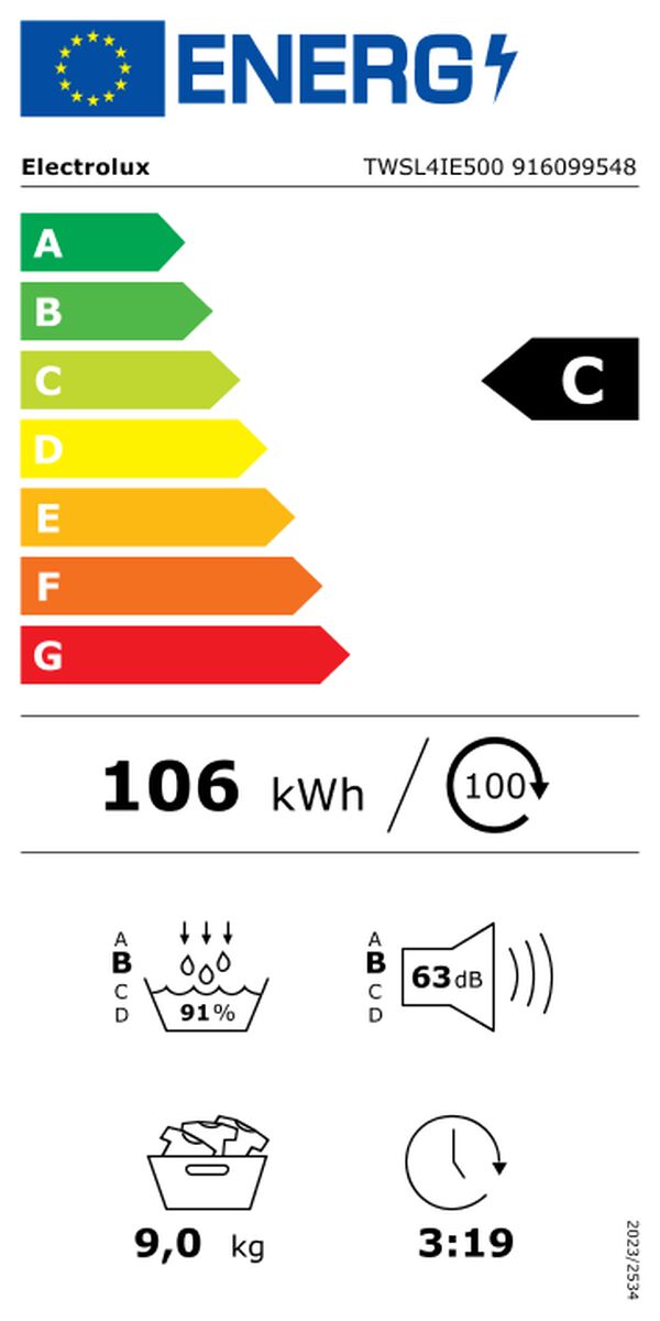 S&eacute;choir &agrave; linge Electrolux TW SL4I E 500 Blanc image number 2