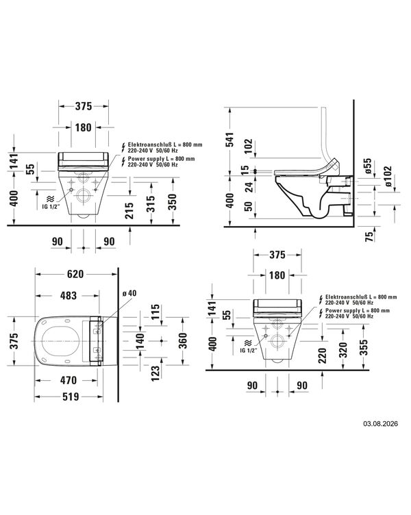 Dusch-Klosett Aufsatz Duravit SensoWash Classic Weiss image number 1