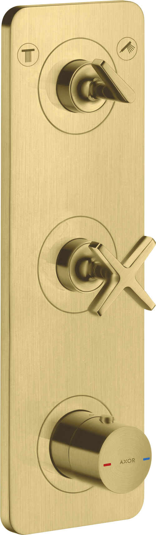 Syst&egrave;me de douche Axor Citterio E, Shower Select Brushed brass