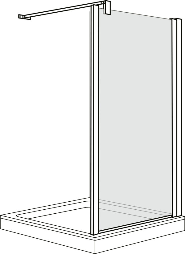 Seitenwand Duscholux Optima 6 Schwarz matt Echtglas klar image number 0