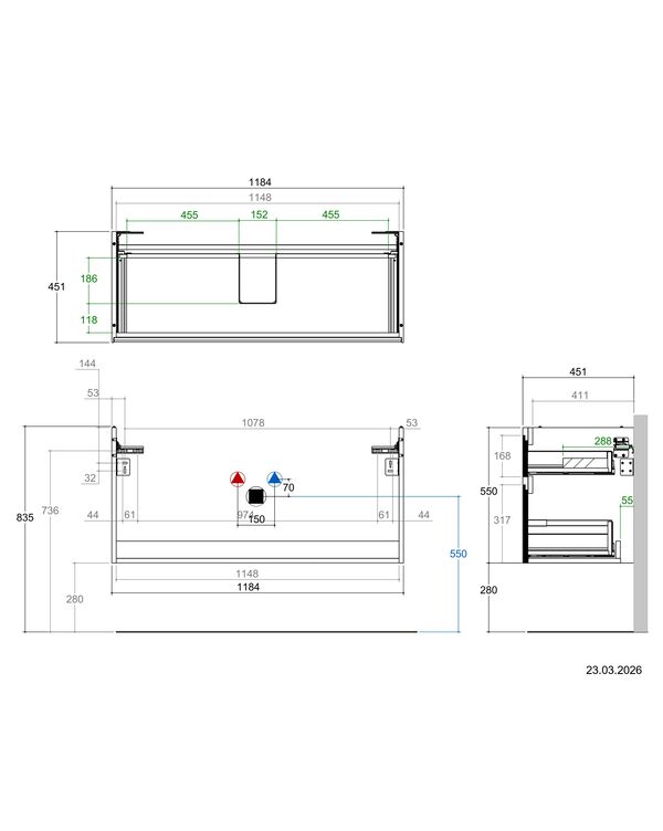 Meuble sous-lavabo Alterna dinea S Blanc premium image number 1