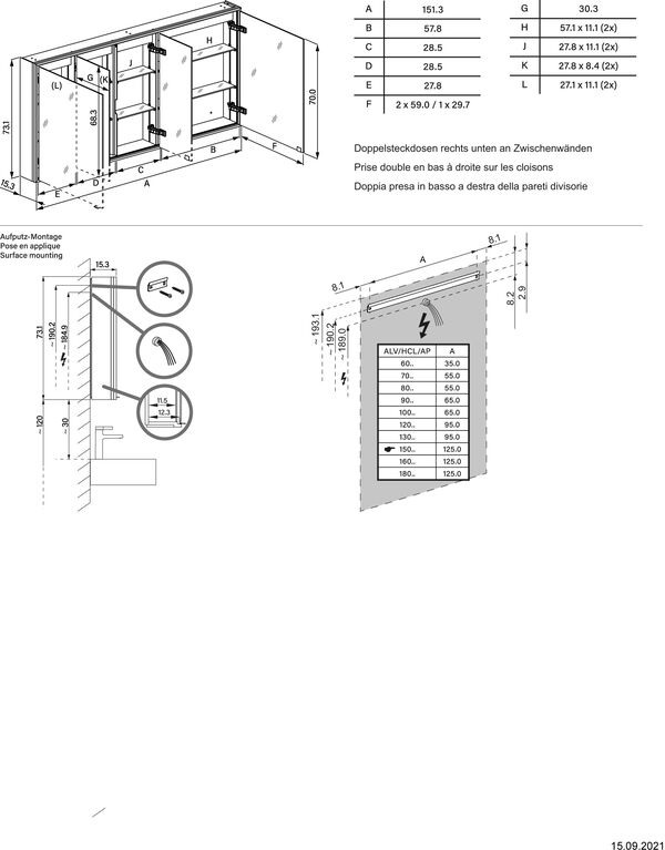 Armoire de toilette Alterna viso LED plus blanc image number 1